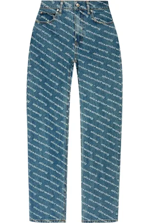 Alexander Wang Logo print sequined mid-rise straight leg trousers