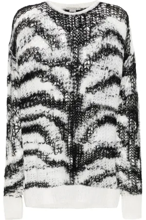 Stella McCartney Tiger-pattern open-knit jumper