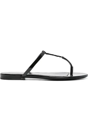 Saint Laurent Cassandra leather slides
