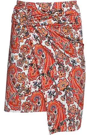 Paco rabanne Jupe gathered-detail paisley-print skirt