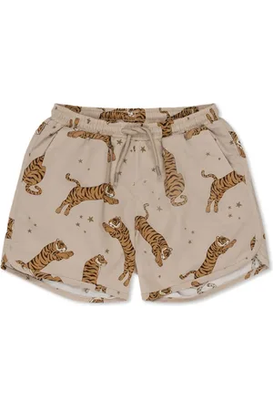 Konges Sløjd Tiger-print drawstring-waist shorts