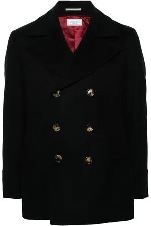 Brunello Cucinelli Notched-lapels felted peacoat