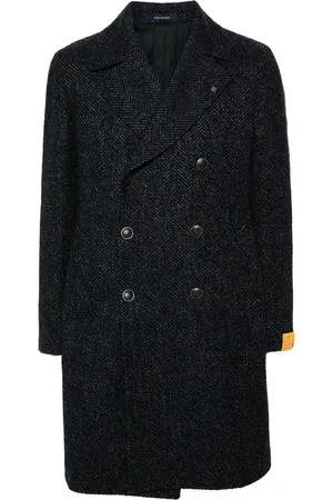 TAGLIATORE Herringbone-pattern double-breasted coat