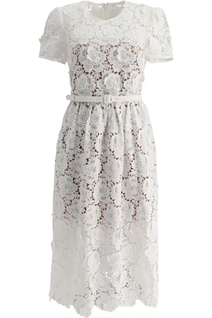 Self-Portrait Floral-lace midi dress