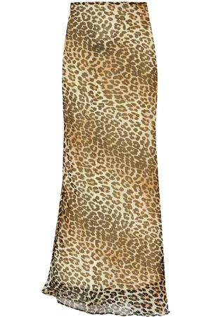 Ganni Leopard-print chiffon maxi skirt