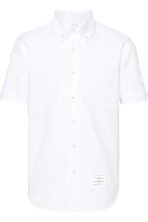 Thom Browne Logo-patch cotton shirt