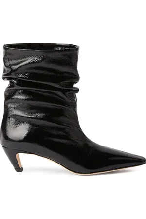 Msgm Ruched leather ankle boots