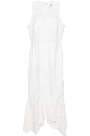 Marchesa Notte Iris guipure-lace midi dress