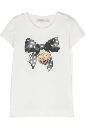 MONNALISA Bow-print cotton T-shirt
