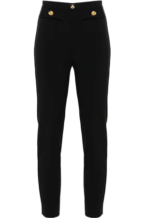 Elisabetta Franchi Logo-rivet straight-leg trousers