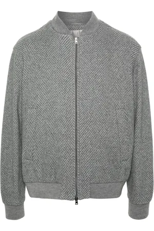 HERNO Herringbone-pattern bomber jacket