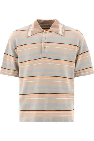 KAPITAL Striped short-buttoned polo shirt
