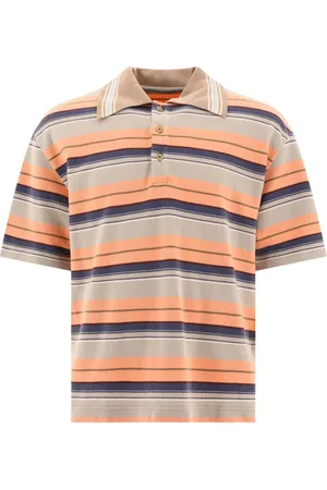 KAPITAL Striped short-buttoned polo shirt