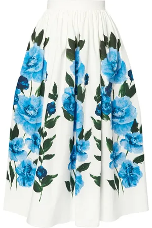 Erdem Painted Floral midi skirt