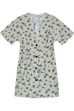 Ganni Floral print buttoned minidress