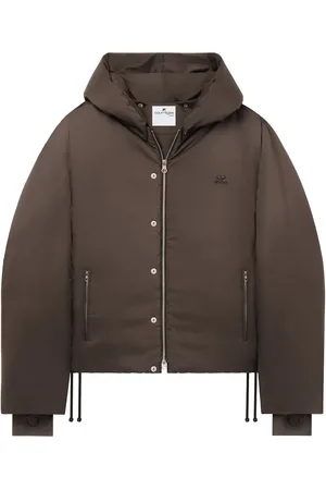 Courrèges Logo-patch hooded puffer jacket