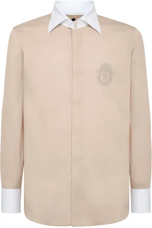 BILLIONAIRE Contrast-collar stretch-cotton shirt
