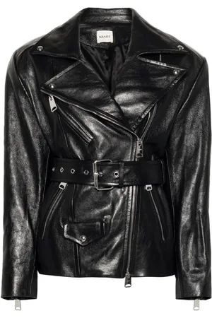 Khaite Fabbie belted leather jacket