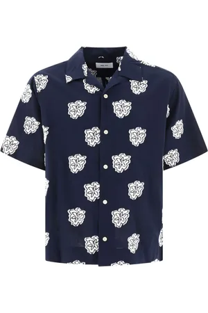 NN.07 Leo floral-appliqué cotton shirt
