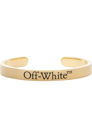 OFF-WHITE Logo-engraved cuff bracelet