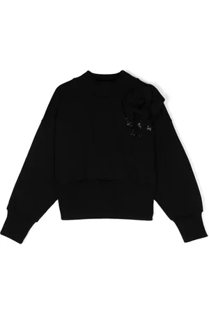 Balmain Floral-appliqué cotton sweatshirt