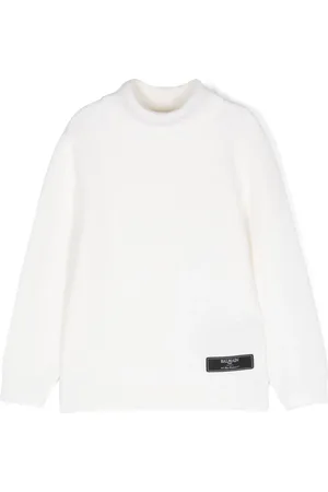Balmain Logo-tag wool jumper