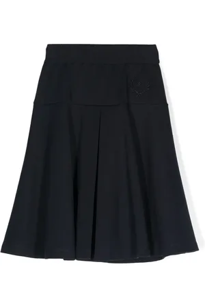 MONNALISA Logo-embroidered flared skirt