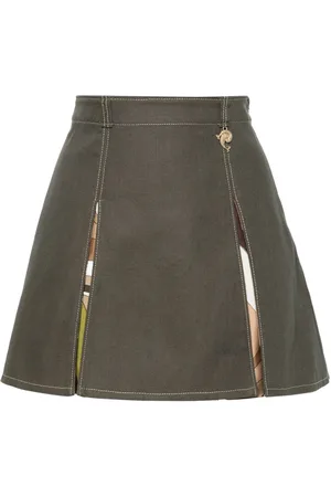 Puccini Box-pleated twill miniskirt