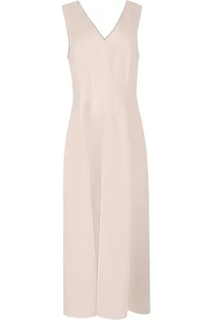 Brunello Cucinelli V-neck linen maxi dress