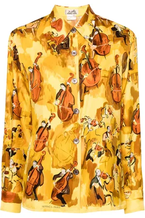 Hermès 1990-2000 Concerto-print silk shirt
