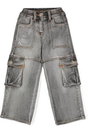 MONNALISA Crystal-embellished jeans