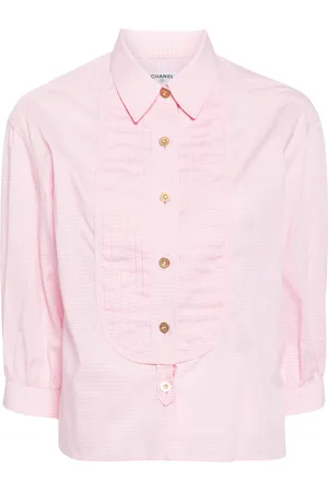 CHANEL 1990-2000s gingham-check cotton shirt