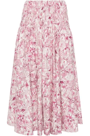 Maje Smocked-waist skirt