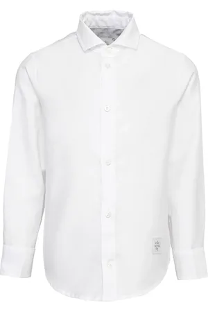 ELEVENTY Logo-appliqué cotton shirt