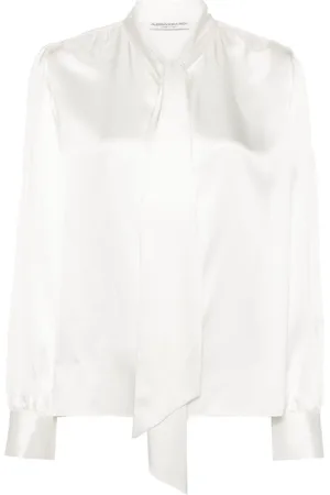 Alessandra Rich Pussy-bow collar silk blouse