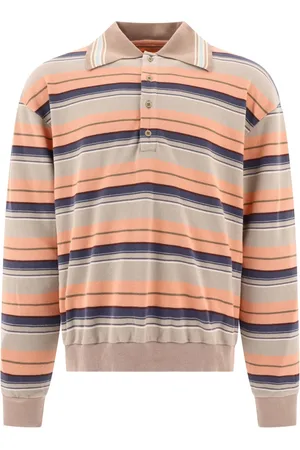 KAPITAL Striped long sleeve polo shirt
