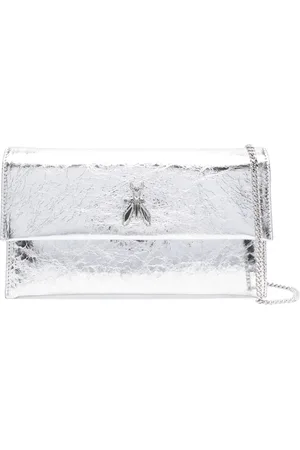 Patrizia Pepe Logo-plaque cracked effect crossbody bag