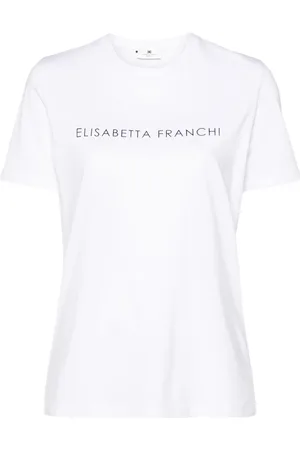 Elisabetta Franchi Rhinestone embellished cotton T-shirt