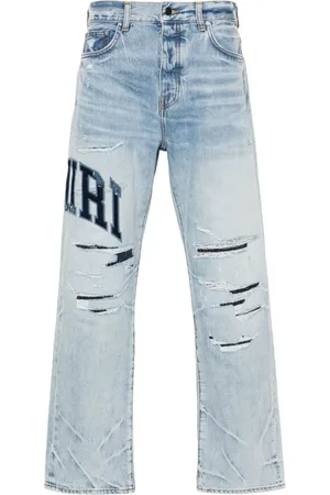 AMIRI Varsity Logo Repair mid-rise straight-leg jeans
