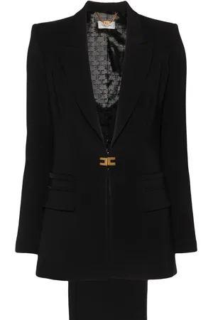 Elisabetta Franchi Logo-plaque crepe suit