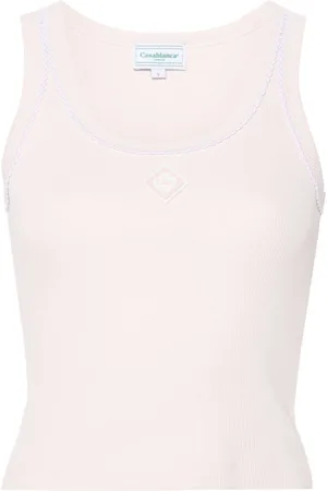 Casablanca Logo-patch ribbed tank top