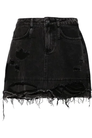 Musium Div. Distressed-effect denim skirt