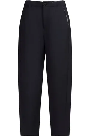 Marni Decorative-stitching twill tapered trousers