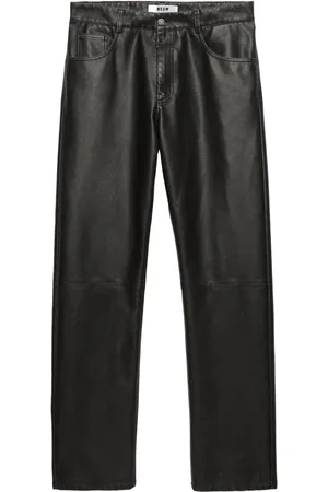 Msgm Straight-legged leather trousers