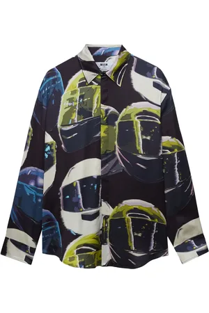 Msgm All-over helmet print shirt