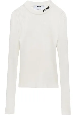 Msgm Intarsia-logo knitted top