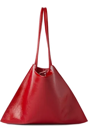 Msgm Logo-debossed leather tote bag