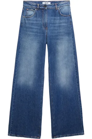 Msgm Logo-appliqué wide-leg jeans