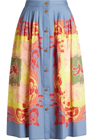 Etro Pleated button-down midi skirt