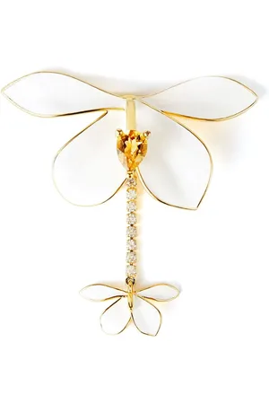 SHANGHAI TANG Ginger Flower crystal-embellished brooch
